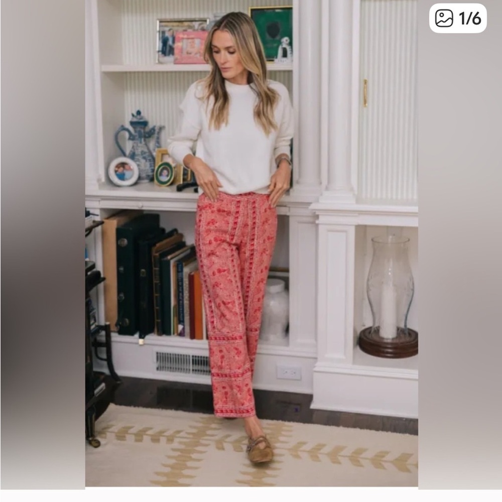 Julia Amory Babe Pant Garnet Red Marbella Size Medium